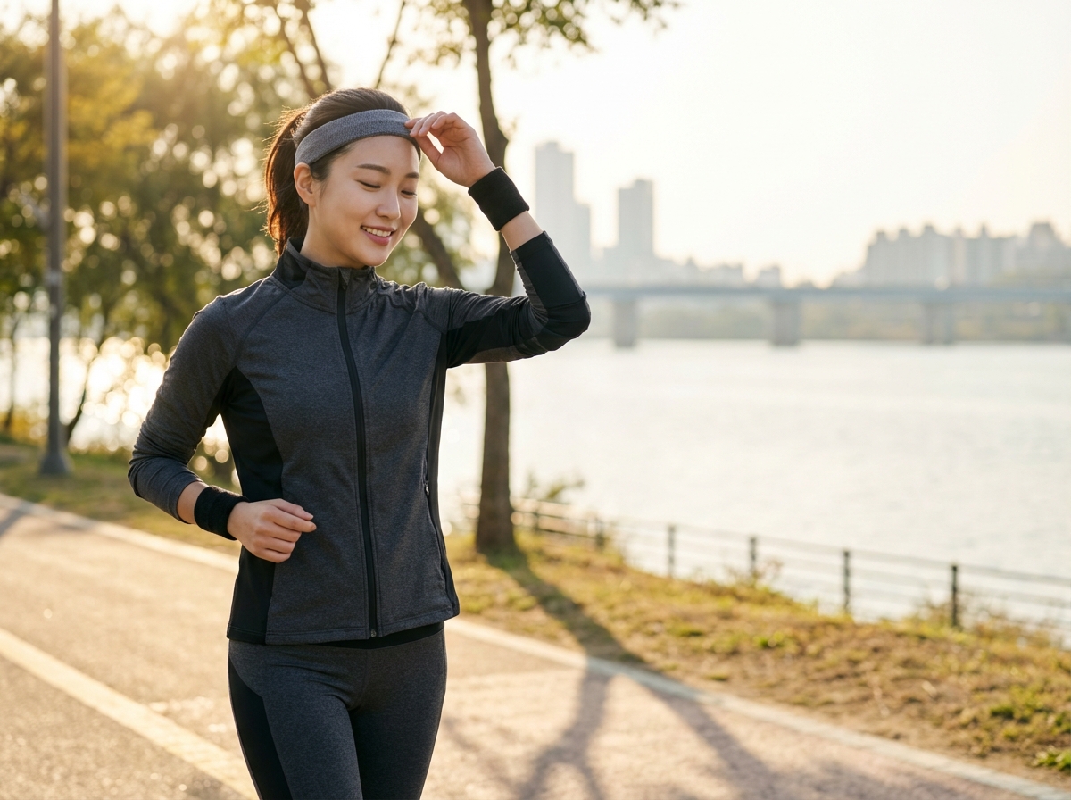 청순한 모델의 러닝 활력