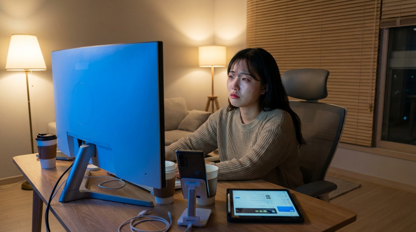 눈의 피로와 두통