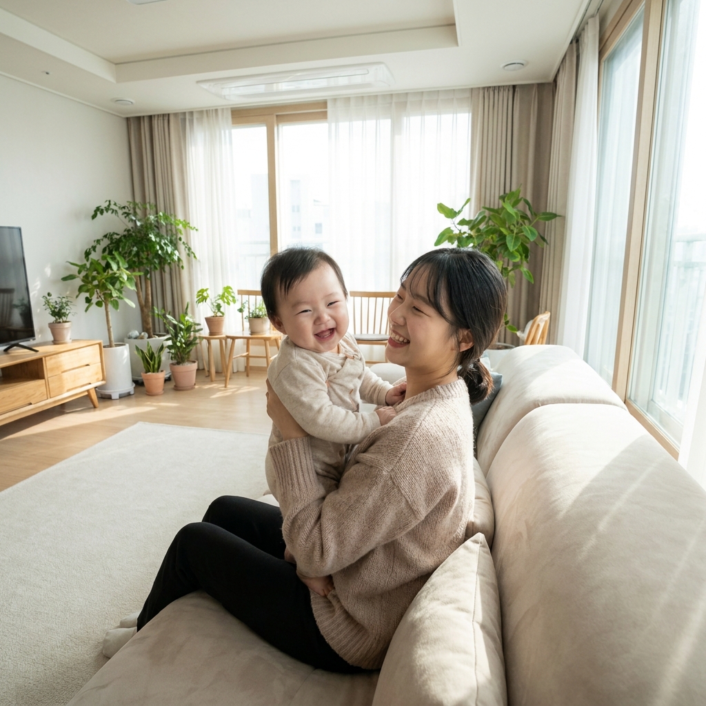 Happy Mother and Baby