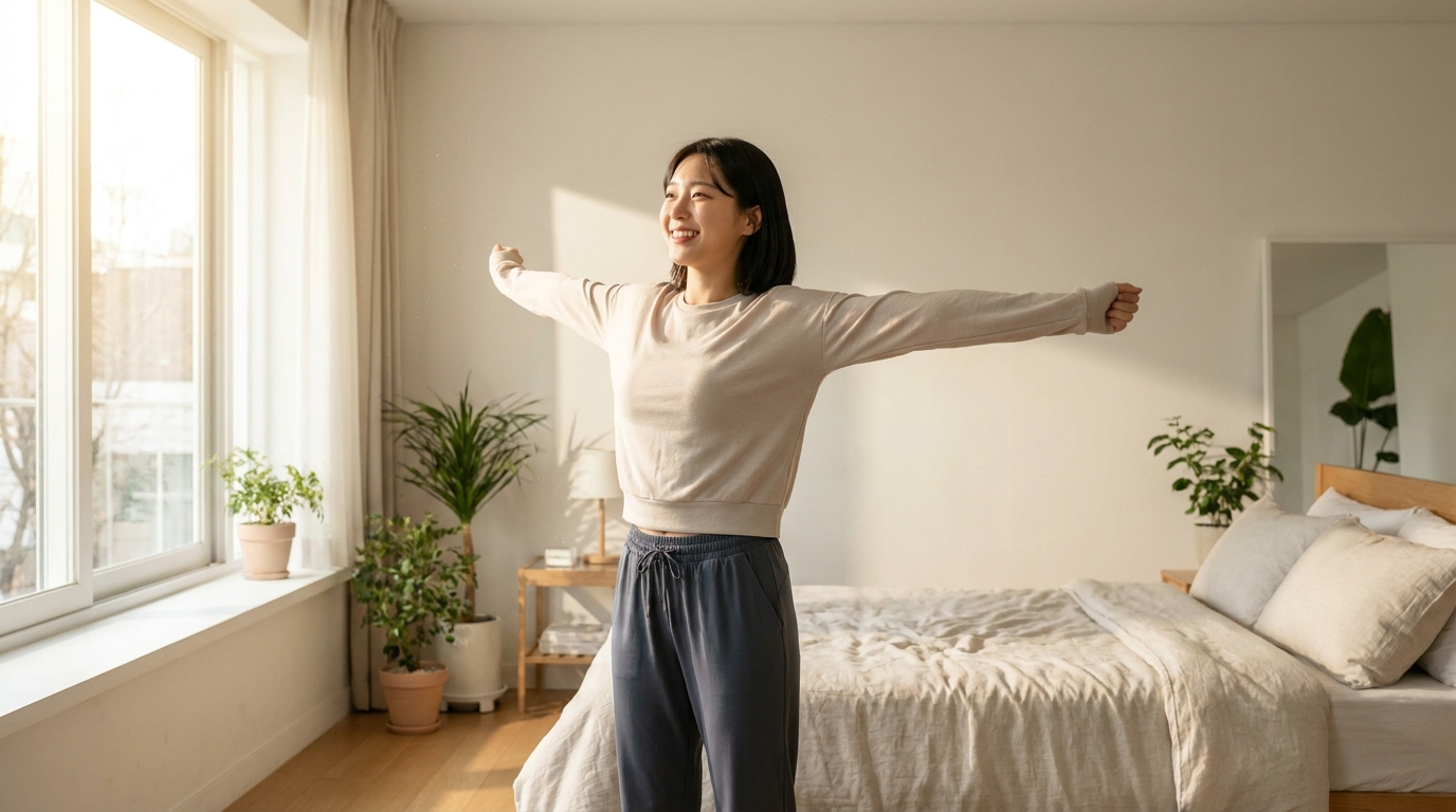 희망과 활기찬 아침